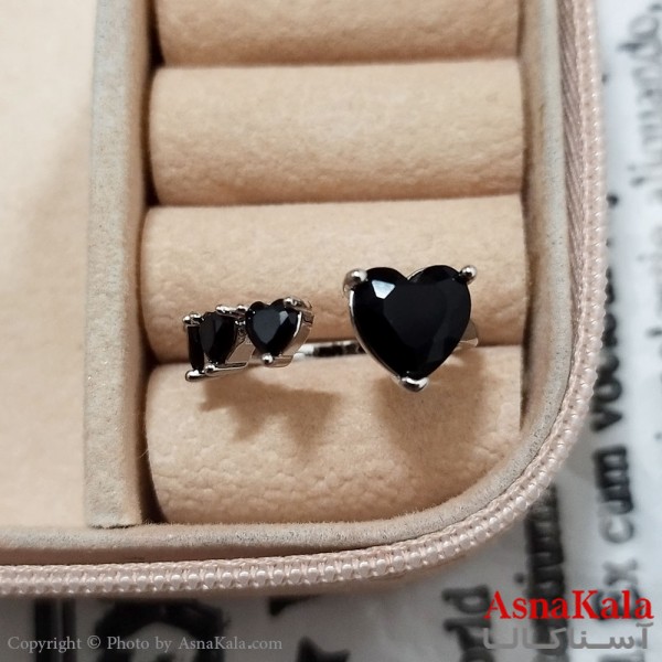 انگشتر زنانه استیل نگیندار فری سایز رنگ نقره ای کد ANG191245W