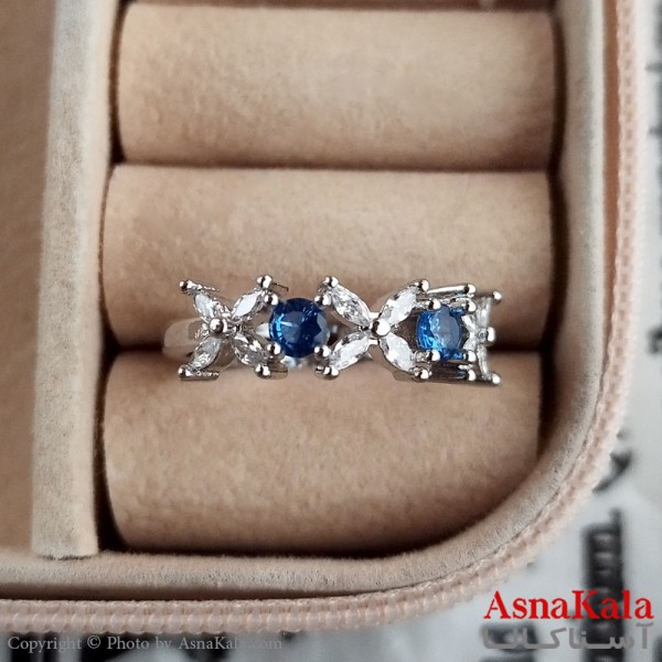 انگشتر زنانه استیل نگیندار فری سایز رنگ نقره ای کد ANG191258W