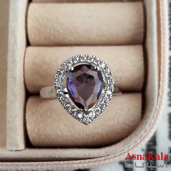 انگشتر زنانه استیل نگیندار فری سایز رنگ نقره ای کد ANG191264W