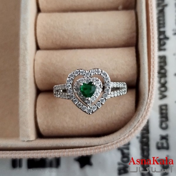 انگشتر زنانه استیل نگیندار فری سایز رنگ نقره ای کد ANG191265W