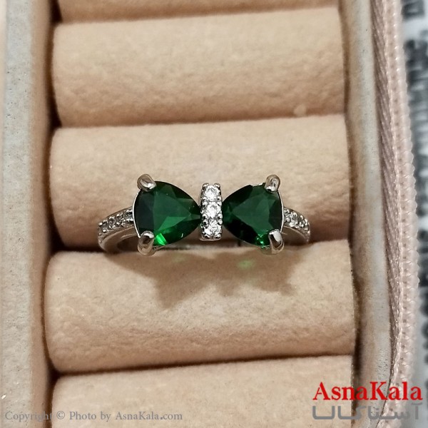 انگشتر زنانه استیل نگیندار فری سایز رنگ نقره ای کد ANG191273W