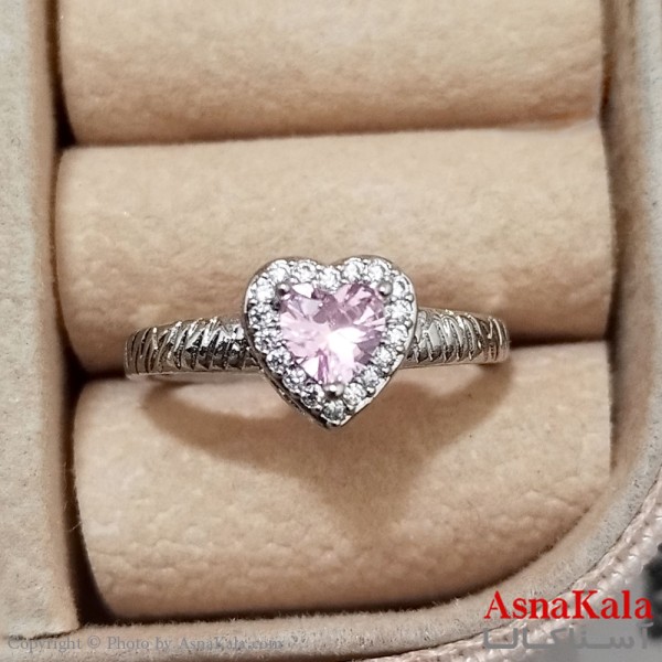 انگشتر زنانه استیل نگیندار فری سایز رنگ نقره ای کد ANG191282W