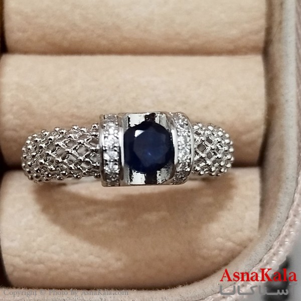 انگشتر زنانه استیل نگیندار فری سایز رنگ نقره ای کد ANG191283W