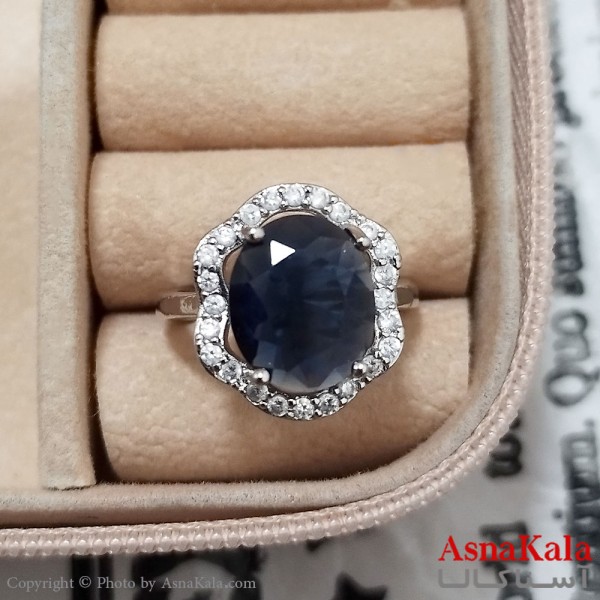 انگشتر زنانه استیل نگیندار فری سایز رنگ نقره ای کد ANG191288W