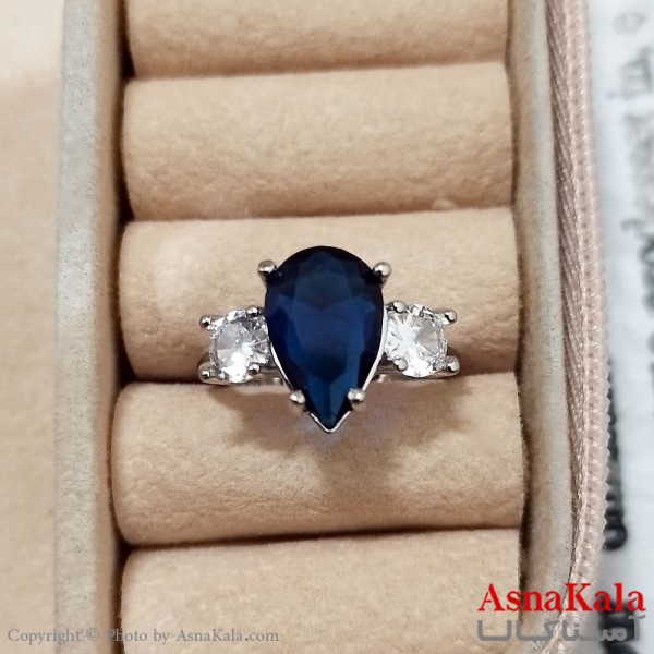 انگشتر زنانه استیل نگیندار فری سایز رنگ نقره ای کد ANG191294W