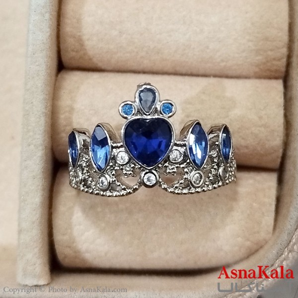 انگشتر زنانه استیل نگیندار فری سایز رنگ نقره ای کد ANG191299W