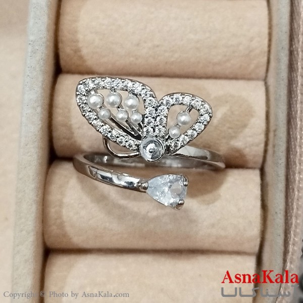 انگشتر زنانه استیل فری سایز رنگ نقره ای کد ANG191303W