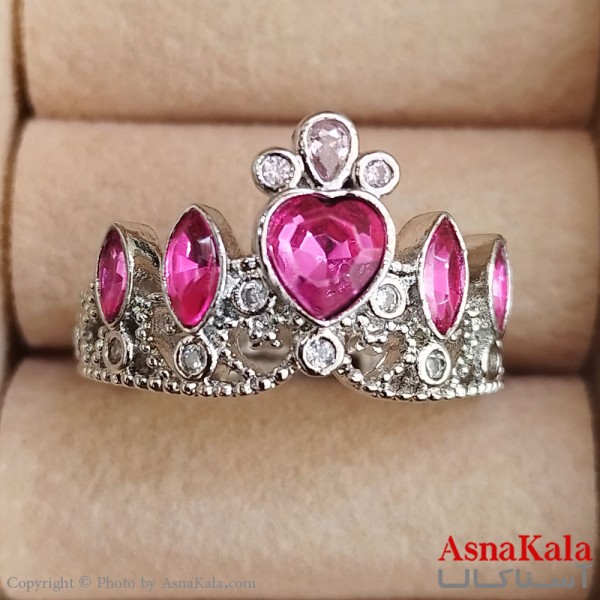 انگشتر زنانه قلب فری سایز رنگ نقره ای کد ANG191320W