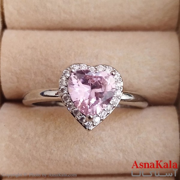 انگشتر زنانه قلب فری سایز رنگ نقره ای کد ANG191325W