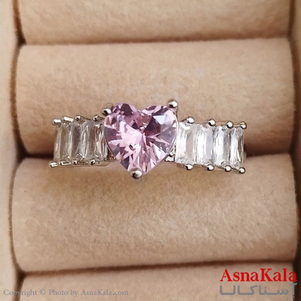 انگشتر زنانه قلب فری سایز رنگ نقره ای کد ANG191328W