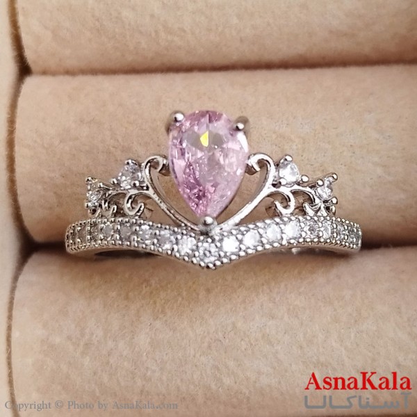 انگشتر زنانه تاج فری سایز رنگ نقره ای کد ANG191329W