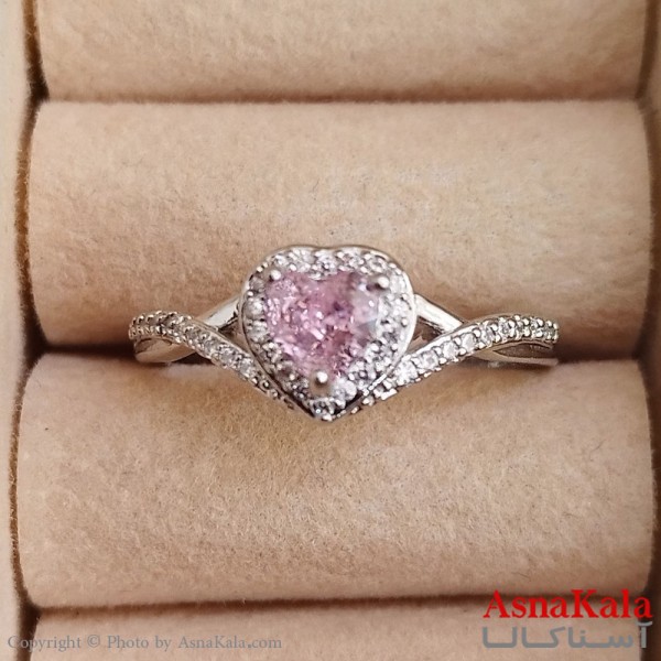 انگشتر زنانه قلب فری سایز رنگ نقره ای کد ANG191330W