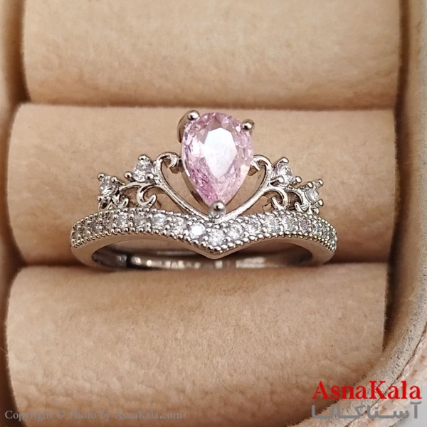 انگشتر زنانه تاج فری سایز رنگ نقره ای کد ANG191335W