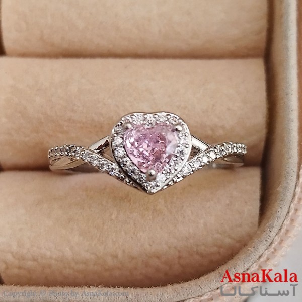 انگشتر زنانه قلب فری سایز رنگ نقره ای کد ANG191336W