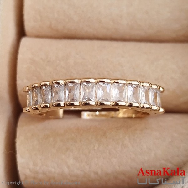 انگشتر زنانه نگیندار فری سایز رنگ طلایی کد ANG191344W