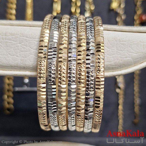 النگو طلاروس 3میل زنانه خارجی  برند NG دورنگ با کارت گارانتی کد DSB181751W