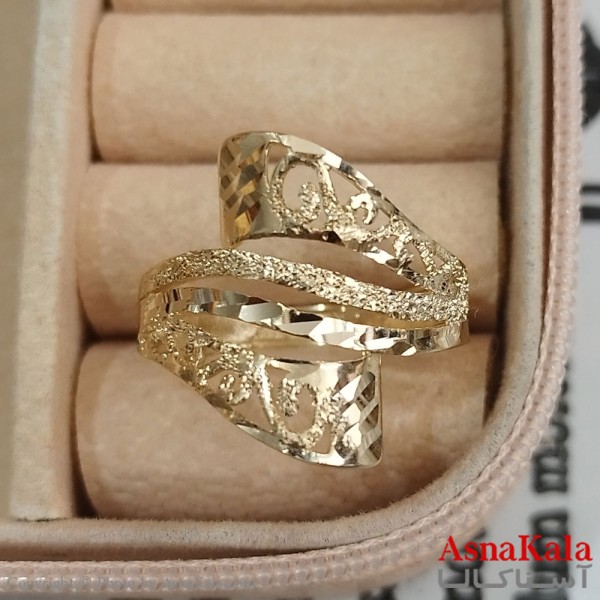 انگشتر زنانه تراش طلاروس رنگ ثابت مشابه طلا  ANG191365W