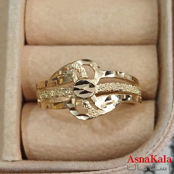 انگشتر زنانه تراش طلاروس رنگ ثابت مشابه طلا  ANG191366W