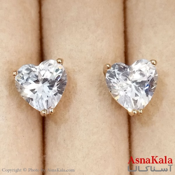 گوشواره زنانه ژوپینگ طلایی نگیندار کد GSH1521688W