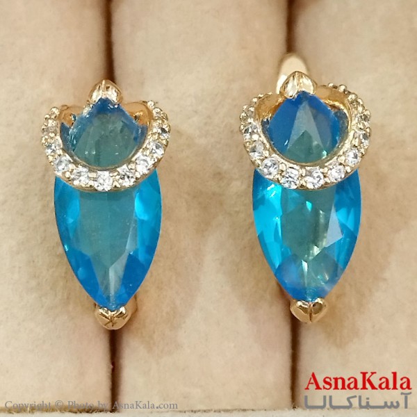 گوشواره حلقه ای زنانه ژوپینگ طلایی نگیندار کد GSH1521699W