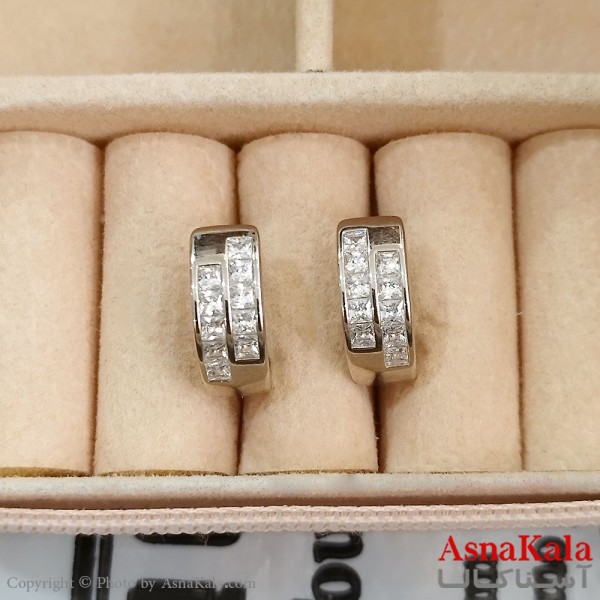 گوشواره حلقه ای زنانه ژوپینگ نقره ای کد GSH1521707W
