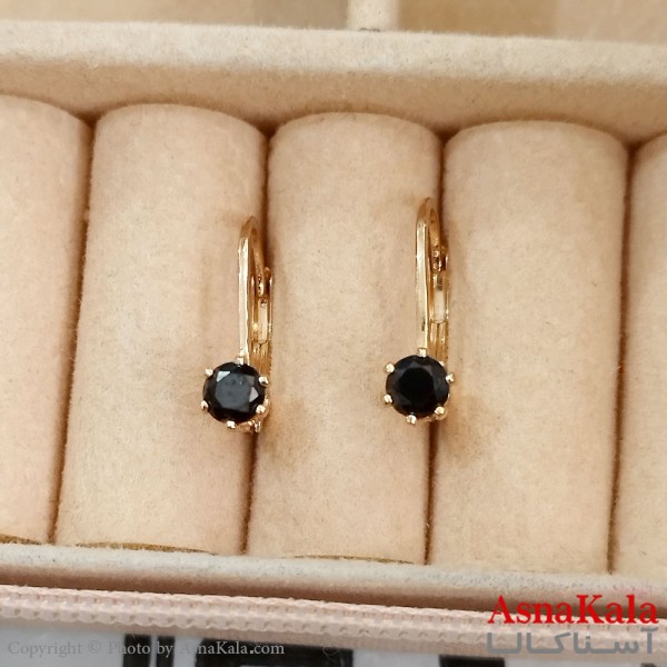 گوشواره حلقه ای زنانه ژوپینگ طلایی نگیندار کد GSH1521708W