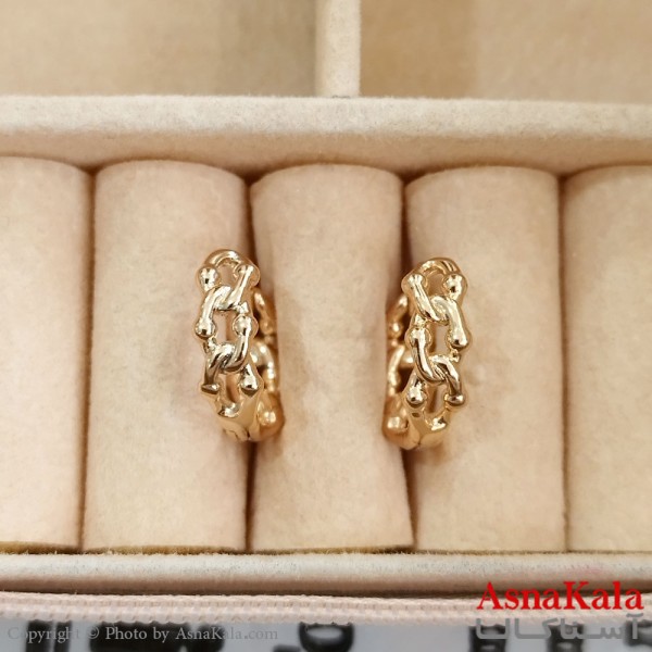 گوشواره حلقه ای زنانه ژوپینگ طلایی کد GSH1521718W