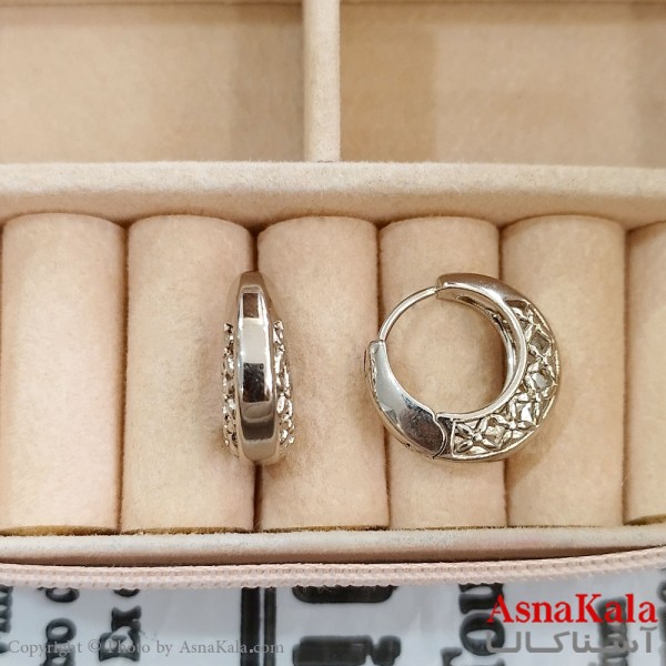 گوشواره حلقه ای زنانه ژوپینگ نقره ای کد GSH1521722W