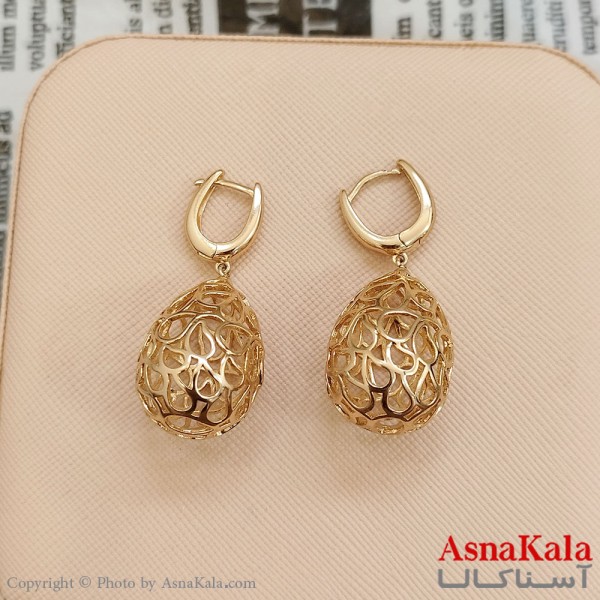 گوشواره حلقه ای زنانه ژوپینگ طلایی کد GSH1521730W