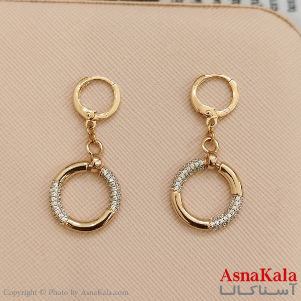 گوشواره حلقه ای زنانه ژوپینگ طلایی کد GSH1521731W