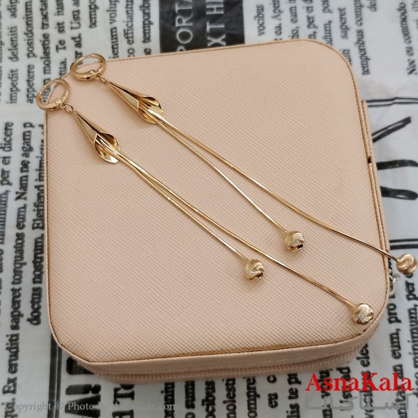 گوشواره شیپوری حلقه ای زنانه ژوپینگ طلایی کد GSH1521732W