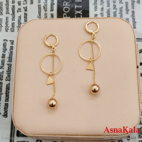 گوشواره حلقه ای زنانه وای اس ایکس طلایی کد GSH1521733W