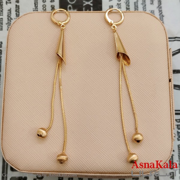 گوشواره شیپوری حلقه ای زنانه وای اس ایکس طلایی کد GSH1521734W