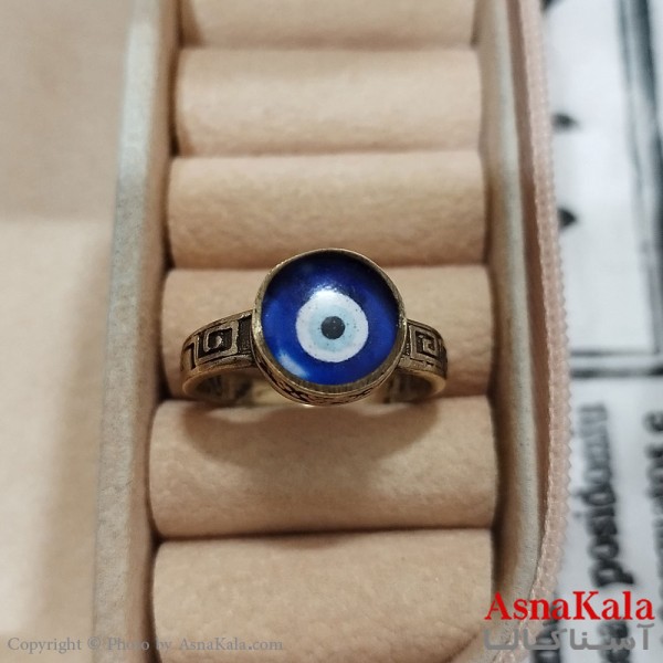 انگشتر طلاروس مردانه نگیندار چشم نظر کد ANG191382W