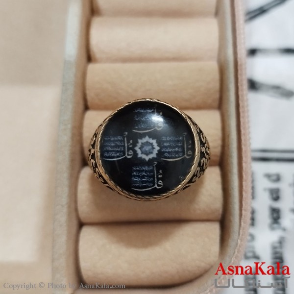 انگشتر طلاروس مردانه نگیندار چهار قل کد ANG191387W