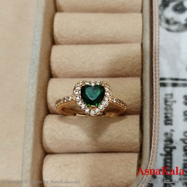 انگشتر زنانه نگیندار فری سایز رنگ طلایی کد  ANG191417W