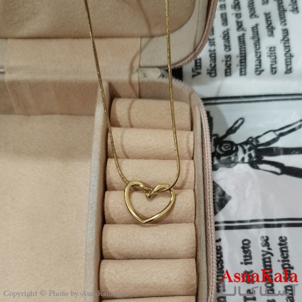 گردنبند زنانه استیل مدل  قلب طلایی کد GNB162565W