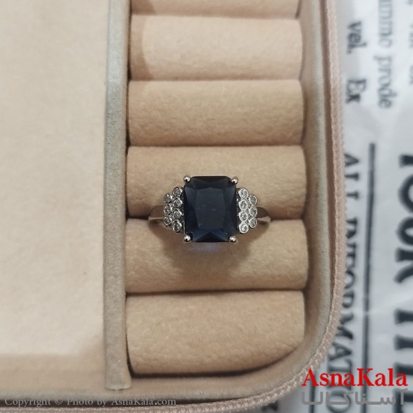 انگشتر زنانه نگیندار فری سایز رنگ نقره ای کد ANG191424W