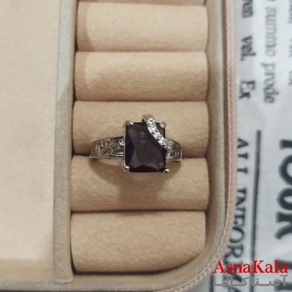 انگشتر زنانه نگیندار فری سایز رنگ نقره ای کد ANG191426W