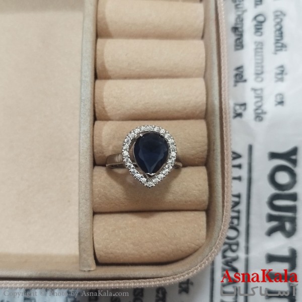 انگشتر زنانه نگیندار فری سایز رنگ نقره ای کد ANG191427W