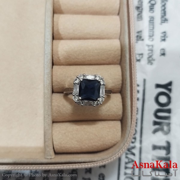 انگشتر زنانه نگیندار فری سایز رنگ نقره ای کد ANG191445W