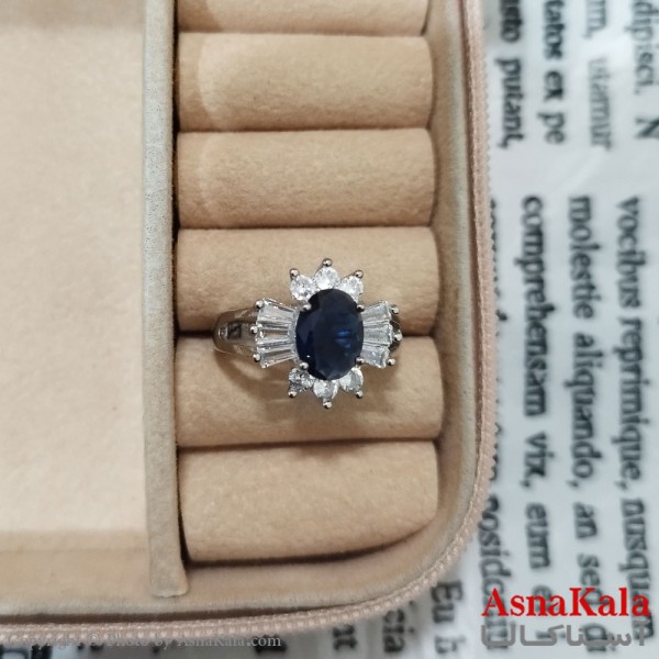 انگشتر زنانه نگیندار فری سایز رنگ نقره ای کد ANG191451W