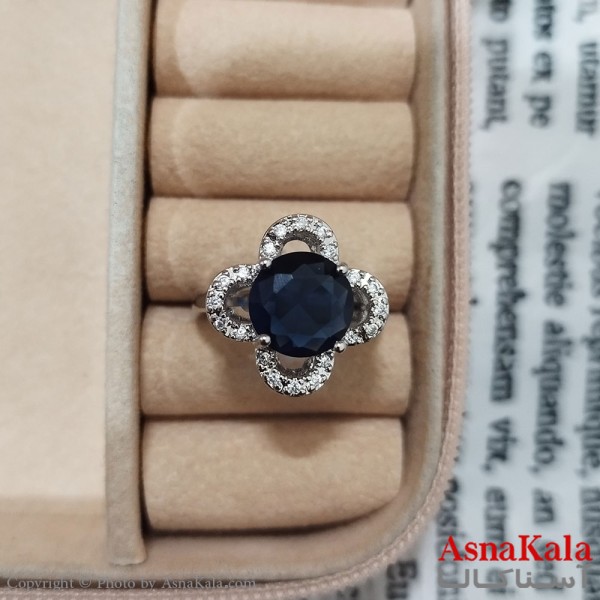 انگشتر زنانه نگیندار فری سایز رنگ نقره ای کد ANG191457W