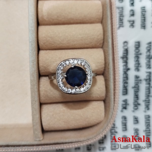 انگشتر زنانه نگیندار فری سایز رنگ نقره ای کد ANG191461W