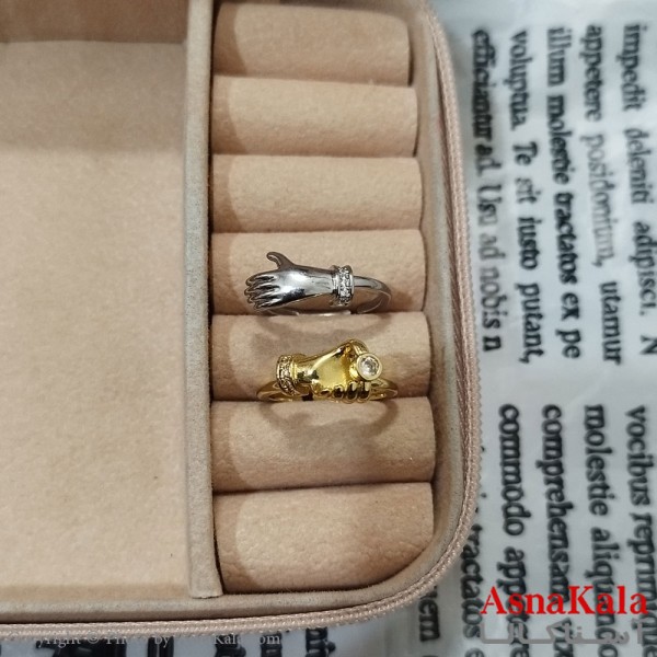 انگشتر زنانه نگیندار فری سایز دوتیکه کد ANG191481W