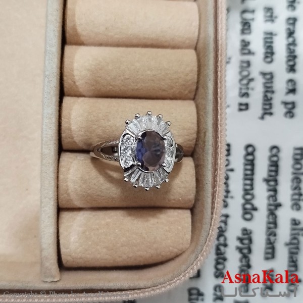 انگشتر زنانه نگیندار فری سایز رنگ نقره ای کد ANG191497W