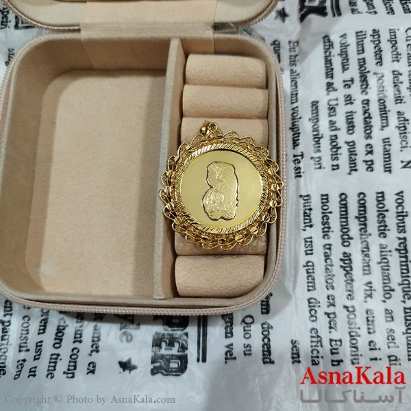 آویز رخ، شمایل، مریمی برنجی زنانه طلایی  کد GNB162588W