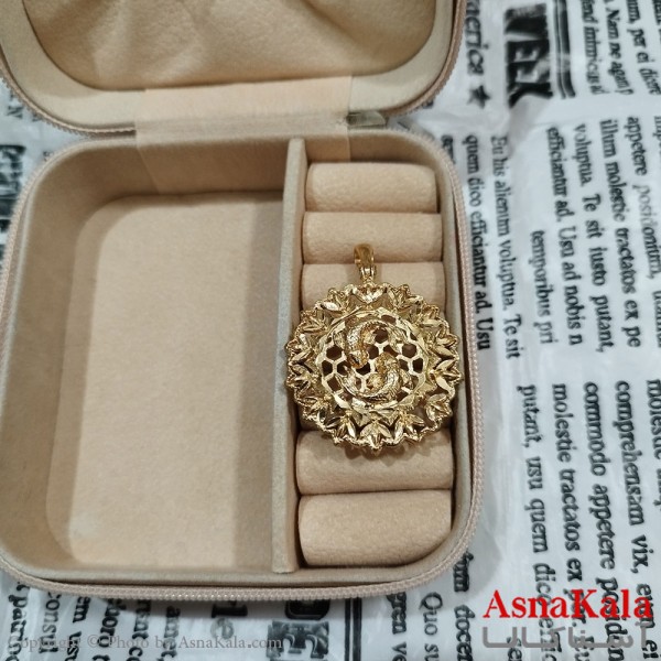 آویز رخ، شمایل، مریمی برنجی زنانه طلایی  کد GNB162589W