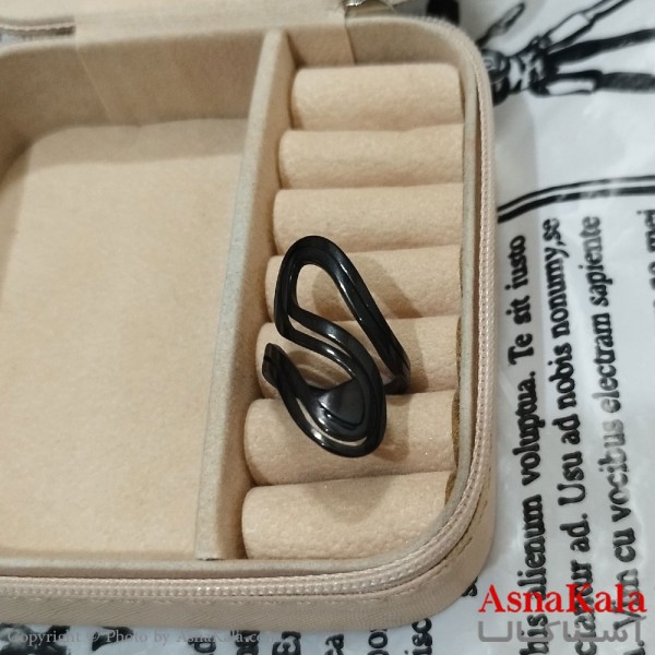 انگشتر زنانه استیل رنگ مشکی کد ANG191509W