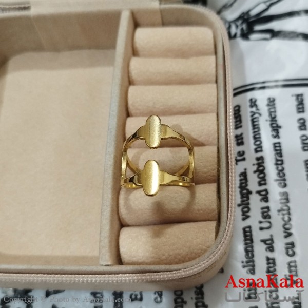 انگشتر زنانه استیل رنگ طلایی کد ANG191511W